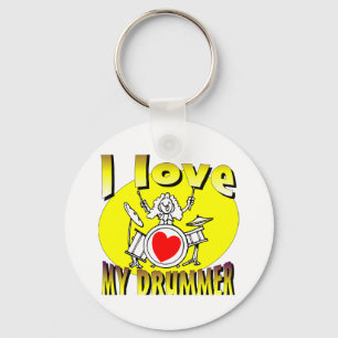 Porte-clés J'aime mon batteur