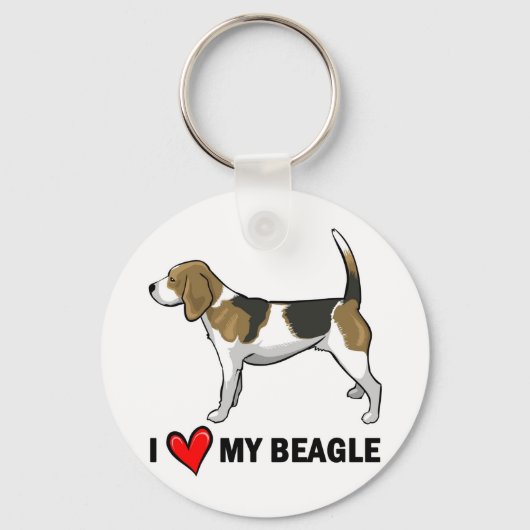 Porte-clés J'aime mon Beagle (Recto)
