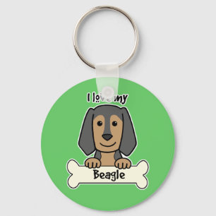 Porte-clés J'aime mon beagle