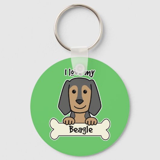 Porte-clés J'aime mon Beagle (Recto)