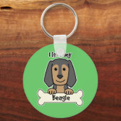 Porte-clés J'aime mon Beagle (Recto)
