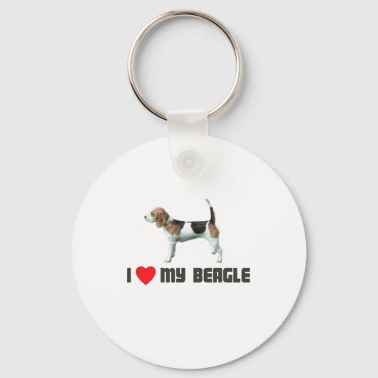 Porte-clés J'aime mon Beagle (Recto)