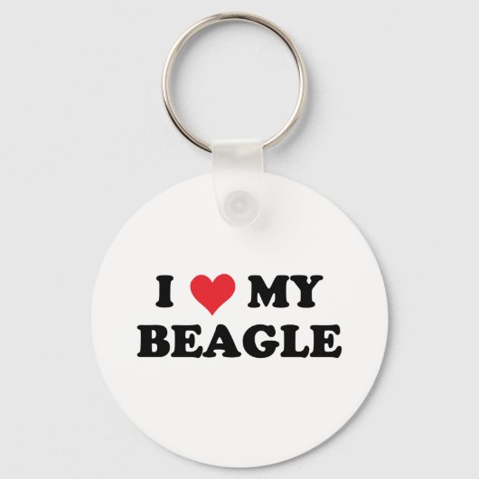 Porte-clés J'aime mon beagle (Recto)