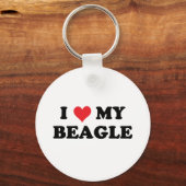 Porte-clés J'aime mon beagle (Recto)