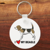 Porte-clés J'aime mon Beagle (Recto)