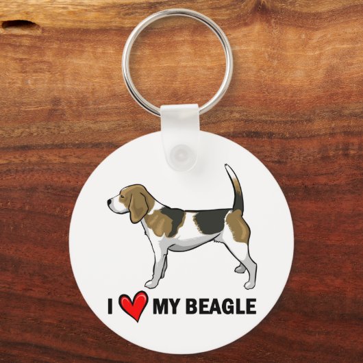 Porte-clés J'aime mon Beagle (Recto)