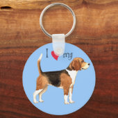 Porte-clés J'aime mon Beagle (Recto)