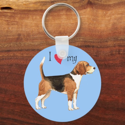 Porte-clés J'aime mon Beagle (Recto)