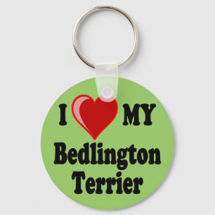Porte-clés J'Aime Mon Bedlington Terrier Dog