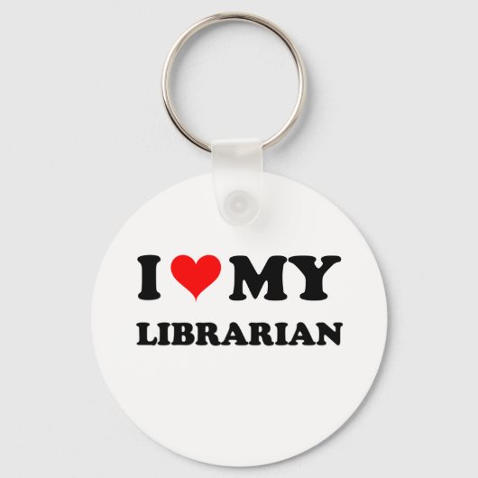 Porte-clés J'aime mon bibliothécaire (Recto)