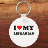 Porte-clés J'aime mon bibliothécaire (Recto)