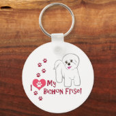 Porte-clés J'Aime Mon Bichon Frise ! (Recto)