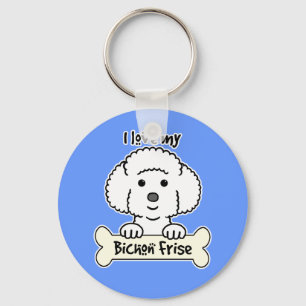 Porte-clés J'aime mon Bichon Frise