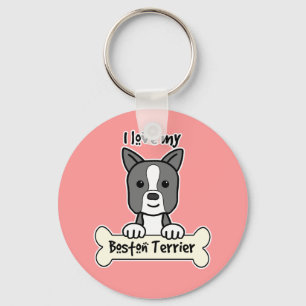 Porte-clés J'aime mon Boston Terrier