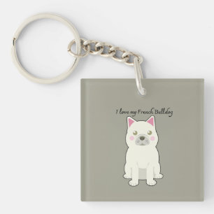 Porte-clés J'aime mon Bouledogue Français