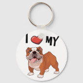 Porte-clés J'aime mon Bulldog (Recto)