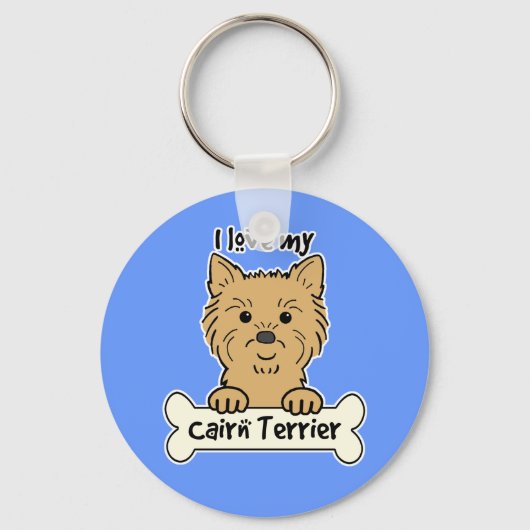 Porte-clés J'Aime Mon Cairn Terrier (Recto)