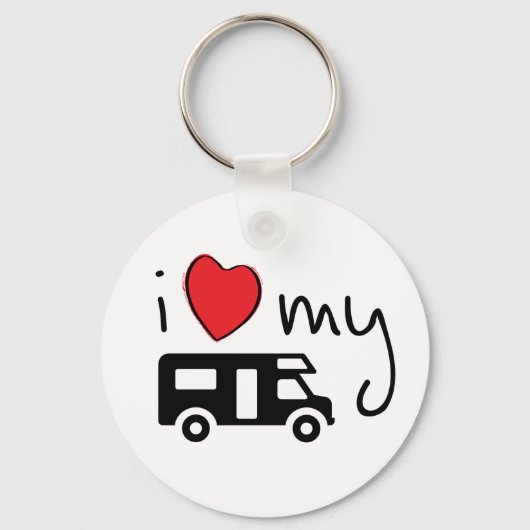 Porte-clés J'aime mon camper. J'aime mon camper. Vacances (Recto)