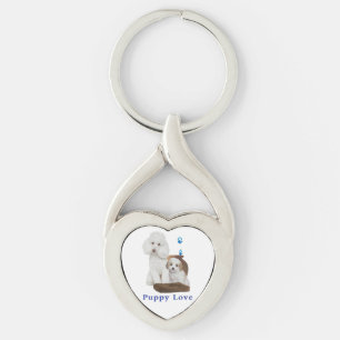 Porte-clés J'aime mon caniche