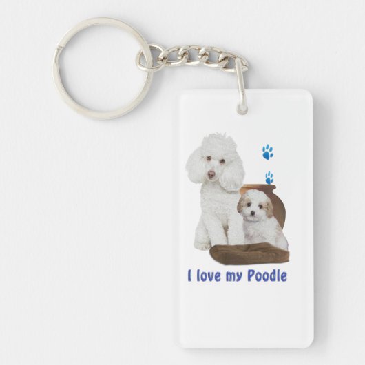 Porte-clés J'aime mon caniche (Devant)