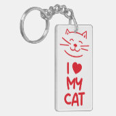 Porte-clés J'aime mon chat (Devant gauche)