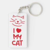 Porte-clés J'aime mon chat (Dos)