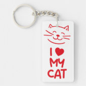Porte-clés J'aime mon chat (Devant)