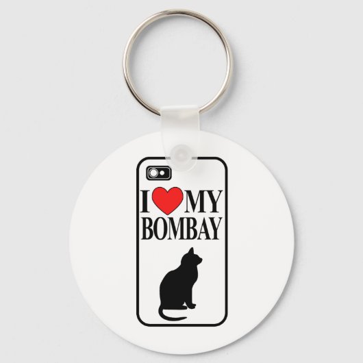 Porte-clés J'Aime Mon Chat Bombay (Recto)