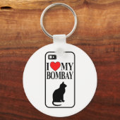 Porte-clés J'Aime Mon Chat Bombay (Recto)