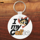 Porte-clés J'aime mon chat CALICO (Recto)