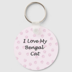 Porte-clés J'aime mon chat du Bengale