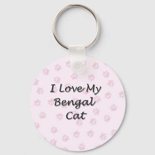 Porte-clés J'Aime Mon Chat Du Bengale (Recto)
