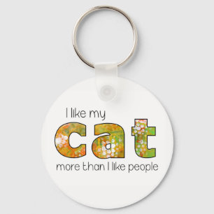 Porte-clés J'Aime Mon Chat Plus Que Les Gens