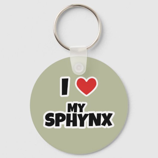 Porte-clés J'aime mon chat Sphynx (Recto)