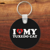 Porte-clés J'Aime Mon Chat Tuxedo (Verso)