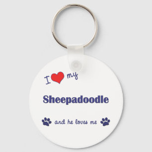 Porte-clés J'Aime Mon Cheepadoodle (Chien Homme)