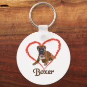 Porte-clés J'Aime Mon Chien De Boxer (Recto)