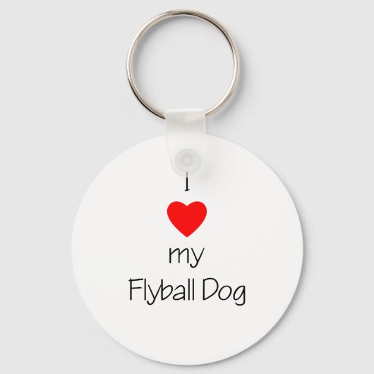 Porte-clés J'Aime Mon Chien De Flyball (Recto)