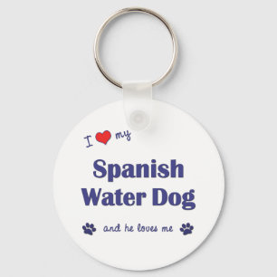Porte-clés J'aime mon chien d'eau espagnol (le chien