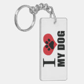 Porte-clés J'aime mon chien jeter l'oreiller (Devant gauche)