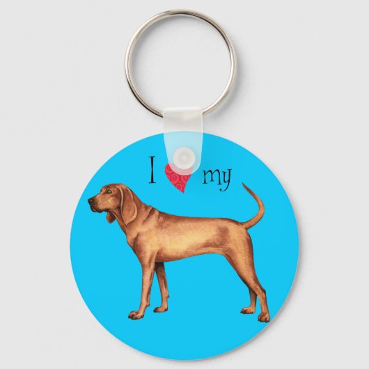 Porte-clés J'aime mon chien rouge (Recto)