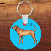 Porte-clés J'aime mon chien rouge (Recto)