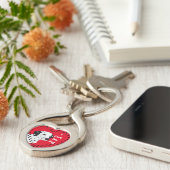 Porte-clés J'Aime Mon Chien Silver Twisted Heart Keychain (Côté )