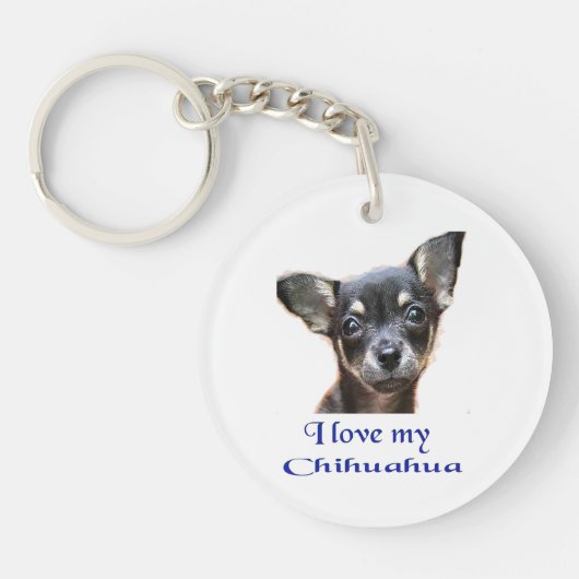 Porte-clés J'aime mon Chihuahua (Devant)