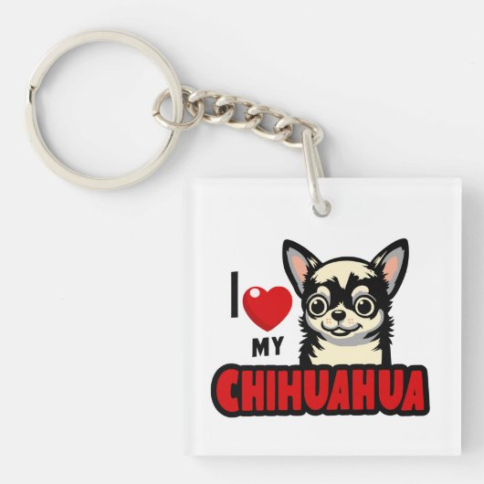 Porte-clés J'Aime Mon Chihuahua (Devant)
