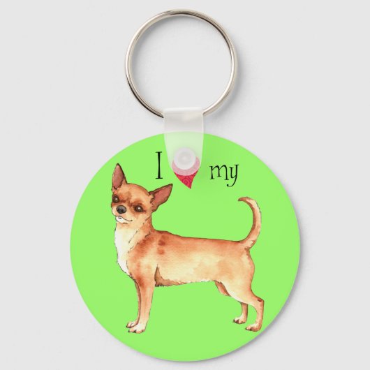 Porte-clés J'aime mon Chihuahua (Recto)