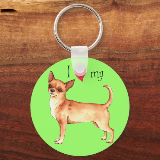 Porte-clés J'aime mon Chihuahua (Recto)