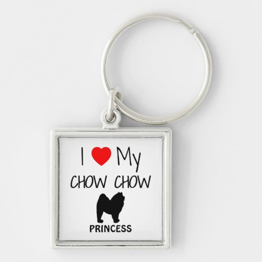 Porte-clés J'Aime Mon Chow Chow Chien Porte - clé (Devant)