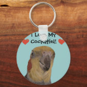 Porte-clés J'Aime Mon Cockatiel ! Oiseau (Recto)