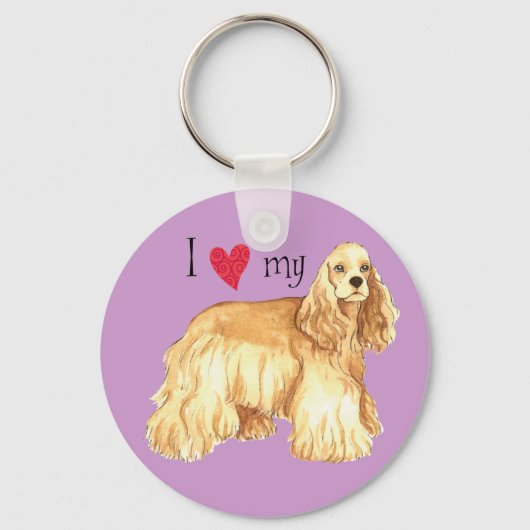 Porte-clés J'aime mon Cocker Spaniel (Recto)
